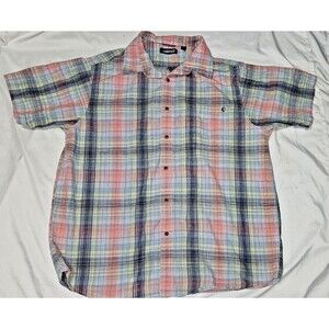 Solaris Outdoors Shirt Men’s Large Multicolor plaid print Button Up Short Sleeve